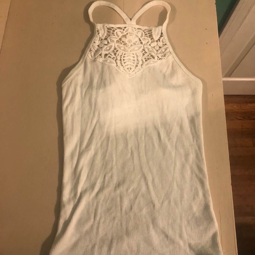 White tank top with lace